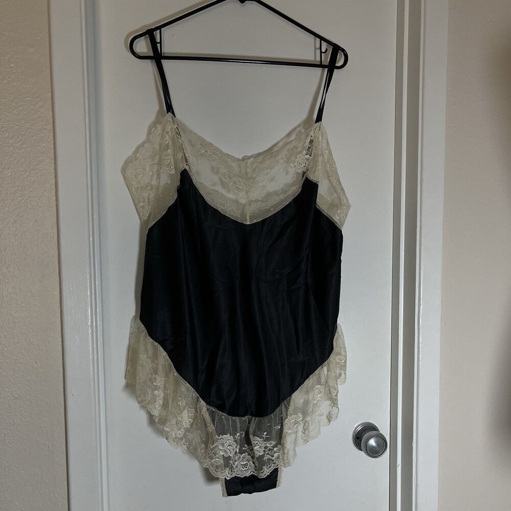 Vintage Fredericks Of Hollywood Ruffle Lace Babydoll Lingerie Coquette Sz L